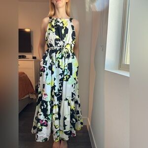 Peter Som Black and White Floral Maxi Dress